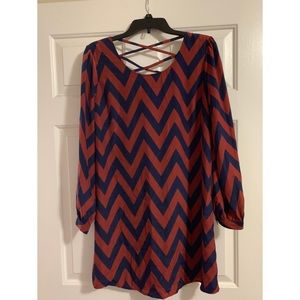 Red and Navy Blue Dress